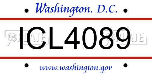ICL4089 District Of Columbia License Plate