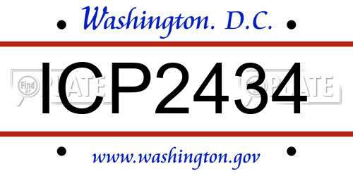 ICP2434 District Of Columbia License Plate