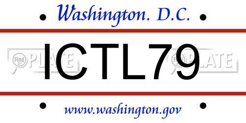 ICTL79 District Of Columbia License Plate