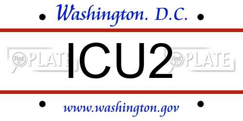 ICU2 District Of Columbia License Plate