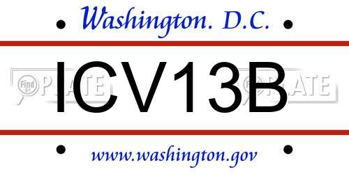 ICV13B District Of Columbia License Plate