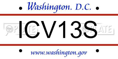 ICV13S District Of Columbia License Plate