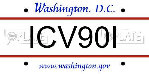 ICV90I District Of Columbia License Plate
