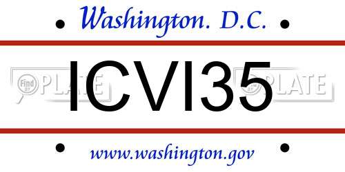 ICVI35 District Of Columbia License Plate