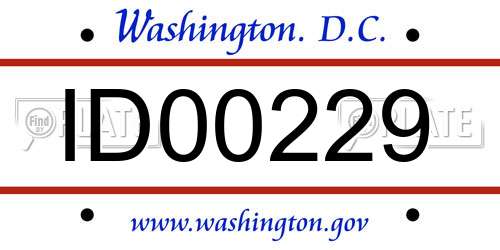 ID00229 District Of Columbia License Plate