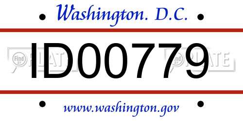 ID00779 District Of Columbia License Plate