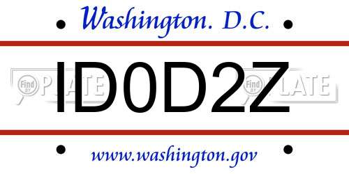 ID0D2Z District Of Columbia License Plate