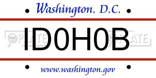 ID0H0B District Of Columbia License Plate