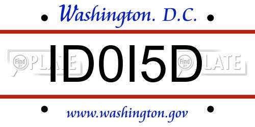 ID0I5D District Of Columbia License Plate