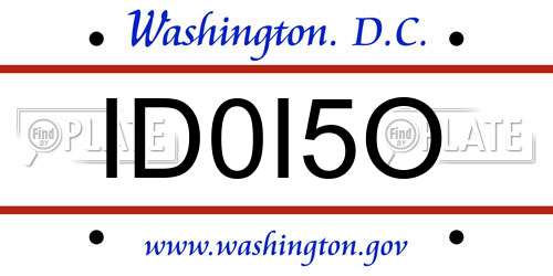 ID0I5O District Of Columbia License Plate