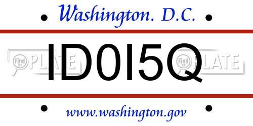 ID0I5Q District Of Columbia License Plate