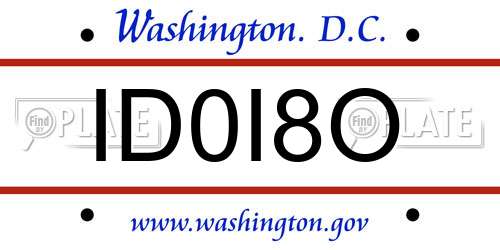 ID0I8O District Of Columbia License Plate