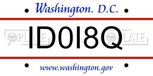 ID0I8Q District Of Columbia License Plate