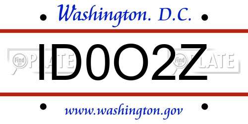 ID0O2Z District Of Columbia License Plate