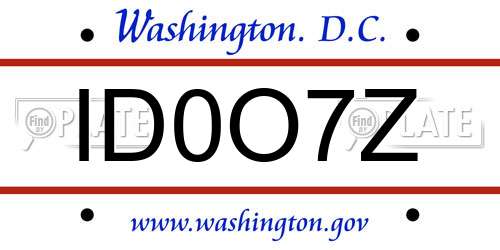 ID0O7Z District Of Columbia License Plate