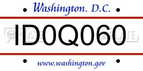 ID0Q060 District Of Columbia License Plate