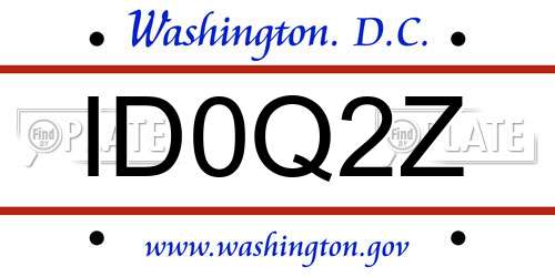 ID0Q2Z District Of Columbia License Plate
