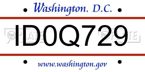 ID0Q729 District Of Columbia License Plate
