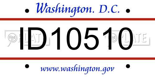 ID10510 District Of Columbia License Plate