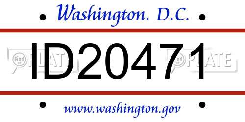 ID20471 District Of Columbia License Plate