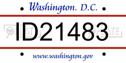 ID21483 District Of Columbia License Plate