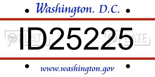 ID25225 District Of Columbia License Plate