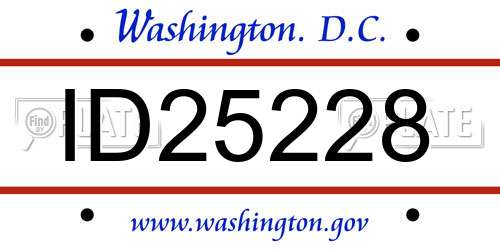 ID25228 District Of Columbia License Plate