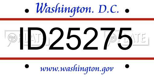 ID25275 District Of Columbia License Plate