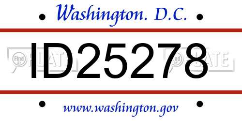 ID25278 District Of Columbia License Plate