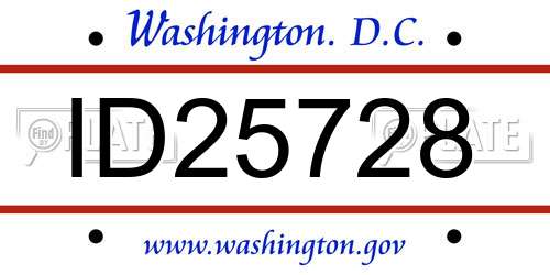 ID25728 District Of Columbia License Plate