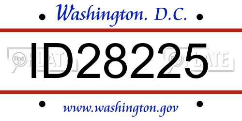 ID28225 District Of Columbia License Plate