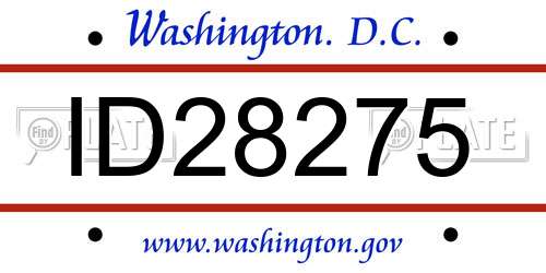 ID28275 District Of Columbia License Plate