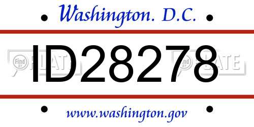 ID28278 District Of Columbia License Plate