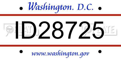 ID28725 District Of Columbia License Plate