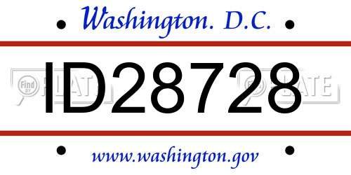ID28728 District Of Columbia License Plate