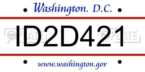ID2D421 District Of Columbia License Plate