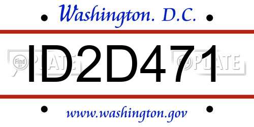 ID2D471 District Of Columbia License Plate