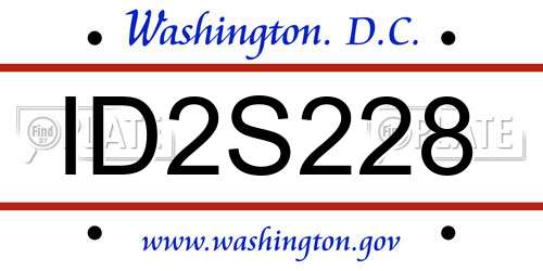 ID2S228 District Of Columbia License Plate