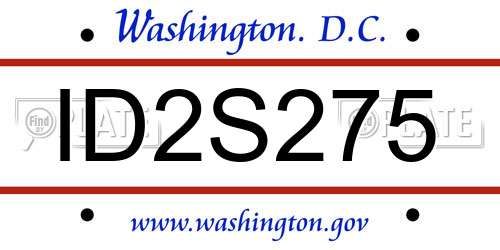 ID2S275 District Of Columbia License Plate