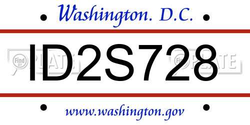 ID2S728 District Of Columbia License Plate