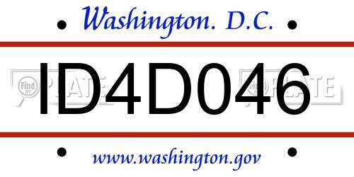 ID4D046 District Of Columbia License Plate