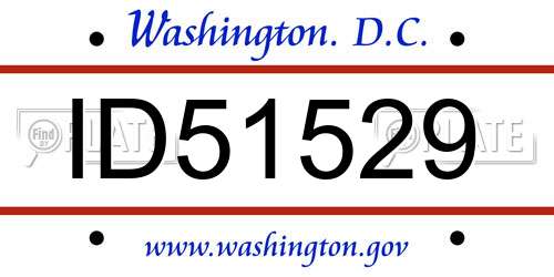 ID51529 District Of Columbia License Plate