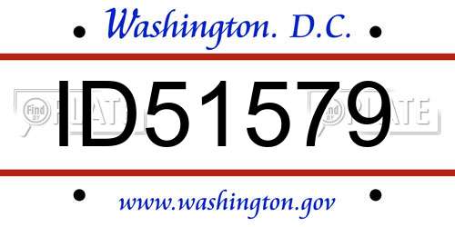ID51579 District Of Columbia License Plate