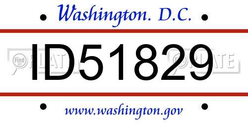 ID51829 District Of Columbia License Plate