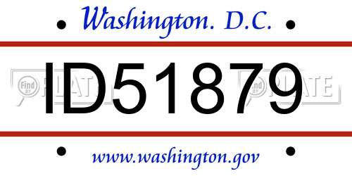 ID51879 District Of Columbia License Plate