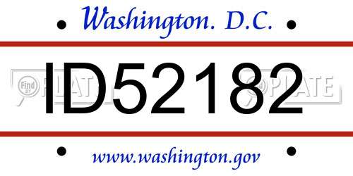 ID52182 District Of Columbia License Plate