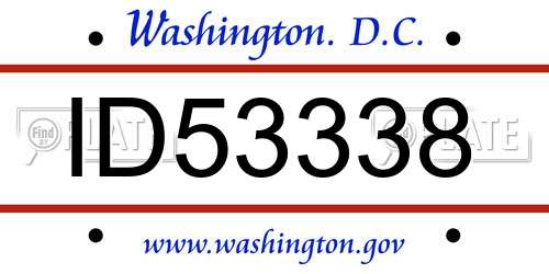 ID53338 District Of Columbia License Plate