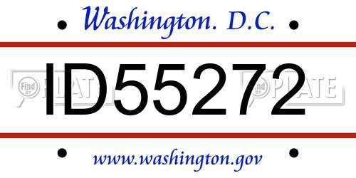 ID55272 District Of Columbia License Plate