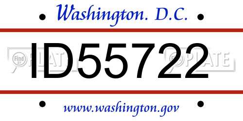 ID55722 District Of Columbia License Plate