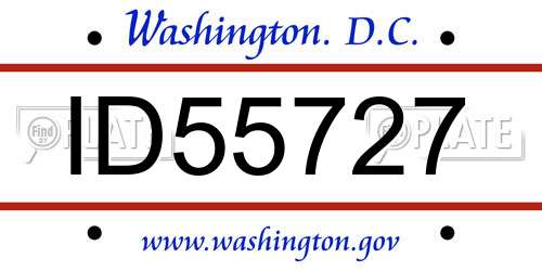 ID55727 District Of Columbia License Plate